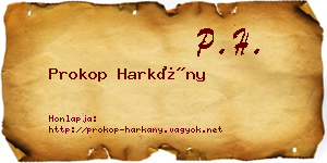Prokop Harkány névjegykártya